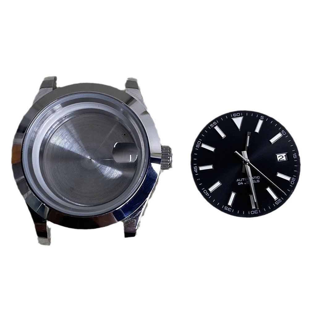 40MM Silver Log Case Suitable for NH35/NH36 Movement Oyster Perpetual Stainless Steel Case Assembly Accessories