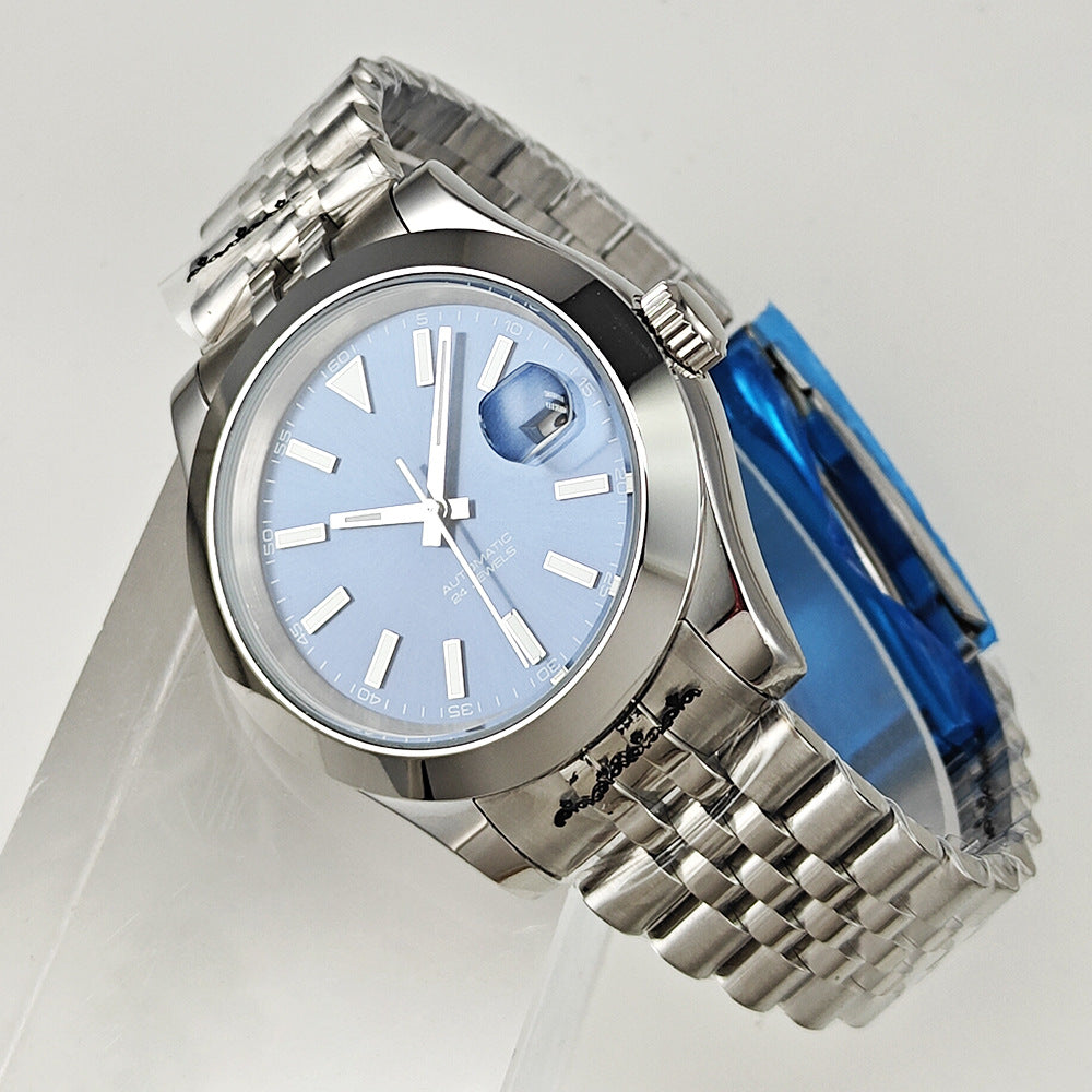 40MM Automatic Mechanical Watch Men's Business Watch Stainless Steel Sapphire Glass Fine Adjustment Strap NH35 Movement