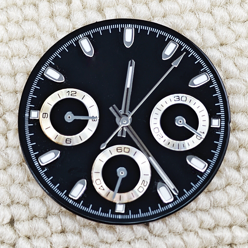Modified watch accessories 29MM literal + pointer green luminous dial is only suitable for VK63 quartz movement