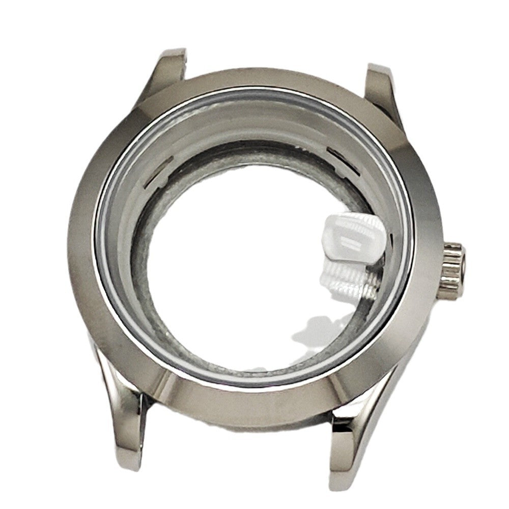 40MM log case set, silver stainless steel case, watch modification accessories are suitable for NH35/NH36 movements