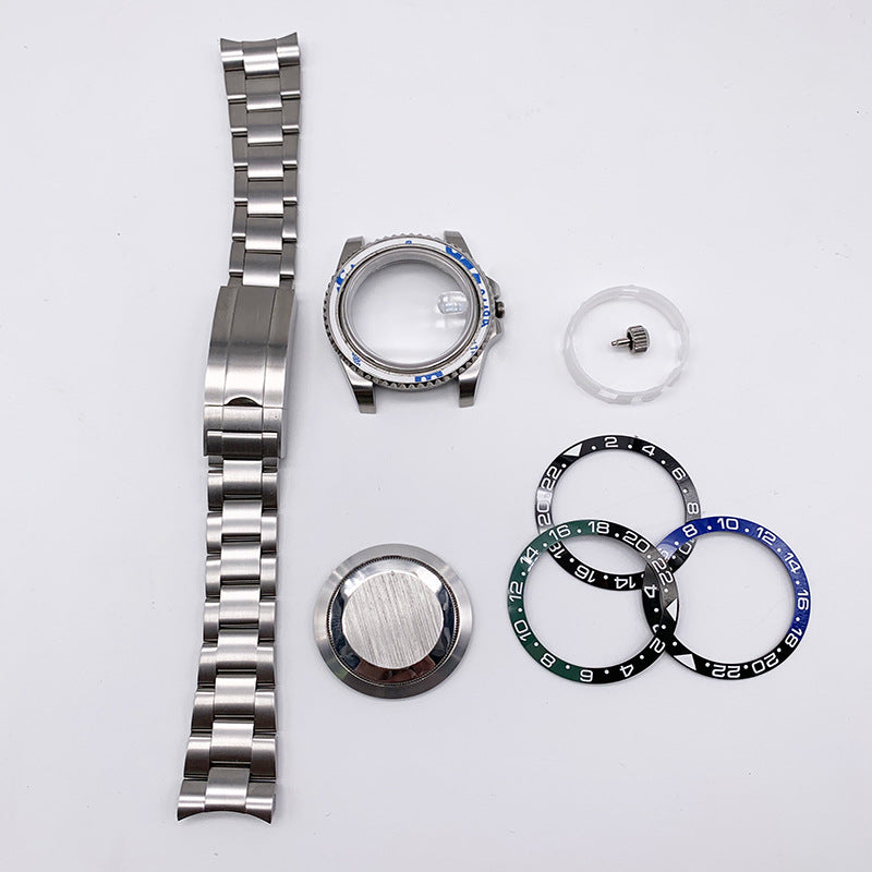 Labor Shi Water Ghost Case Strap Stainless Steel Case GMT Watch Accessories Fit NH35/2813 Movement