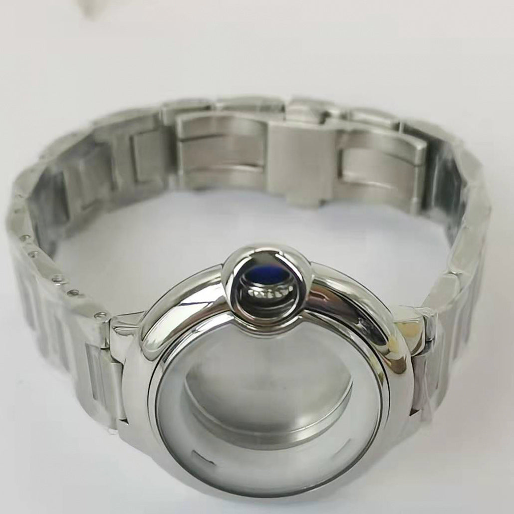 Alternative blue bubble women's 33MM mechanical watch stainless steel case strap set is suitable for ST6 movement