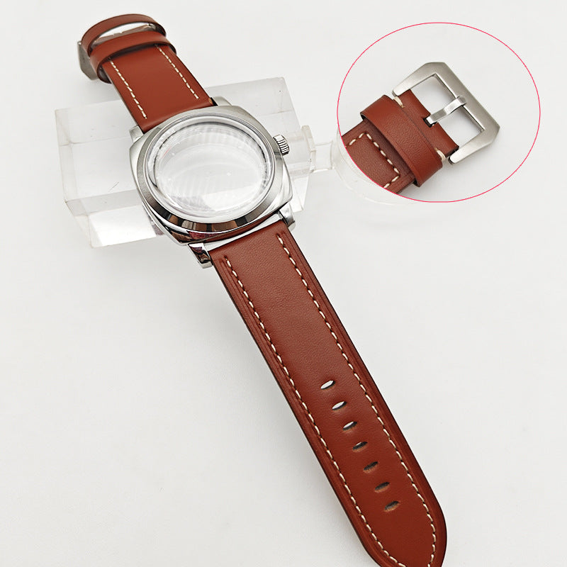 47MM Stainless Steel Case Strap Set Men's Watch Accessories Fit ETA6497/ST3600 Manual Movement