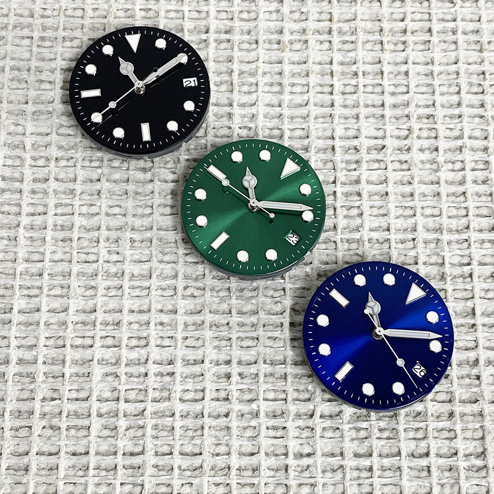 28.5MM unmarked dial literal blue-green luminous suitable for NH36/NH35 movement watch modification accessories