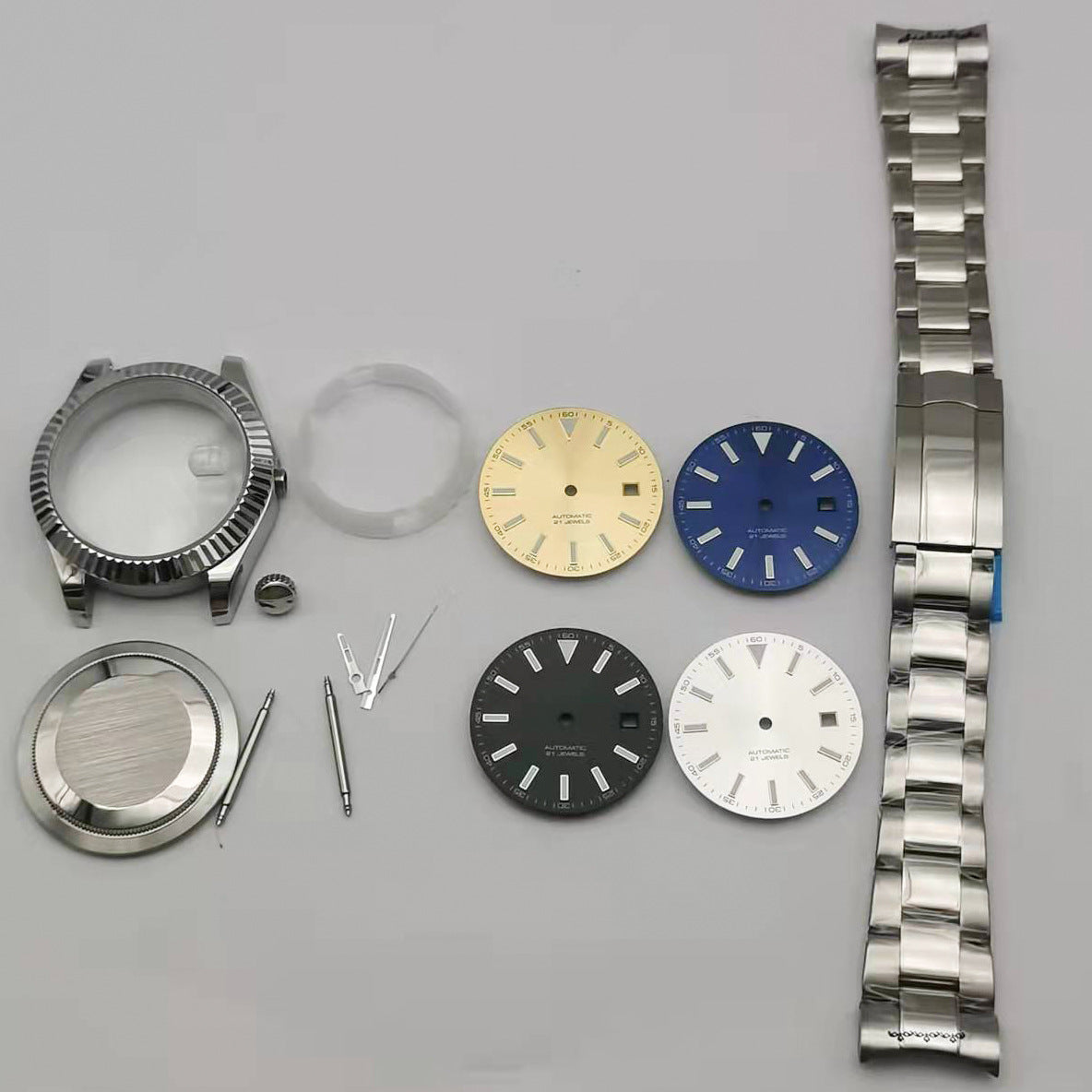 Alternative Classic Log Style 40MM Explorer Retro Mechanical Watch Case Strap Dial Pin Accessories Set