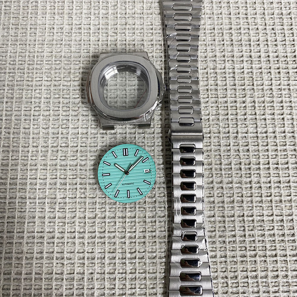Alternative Patek Nautilus Square Sports Machinery Stainless Steel Case Strap Dial Accessories Set Suitable for NH35 Machine