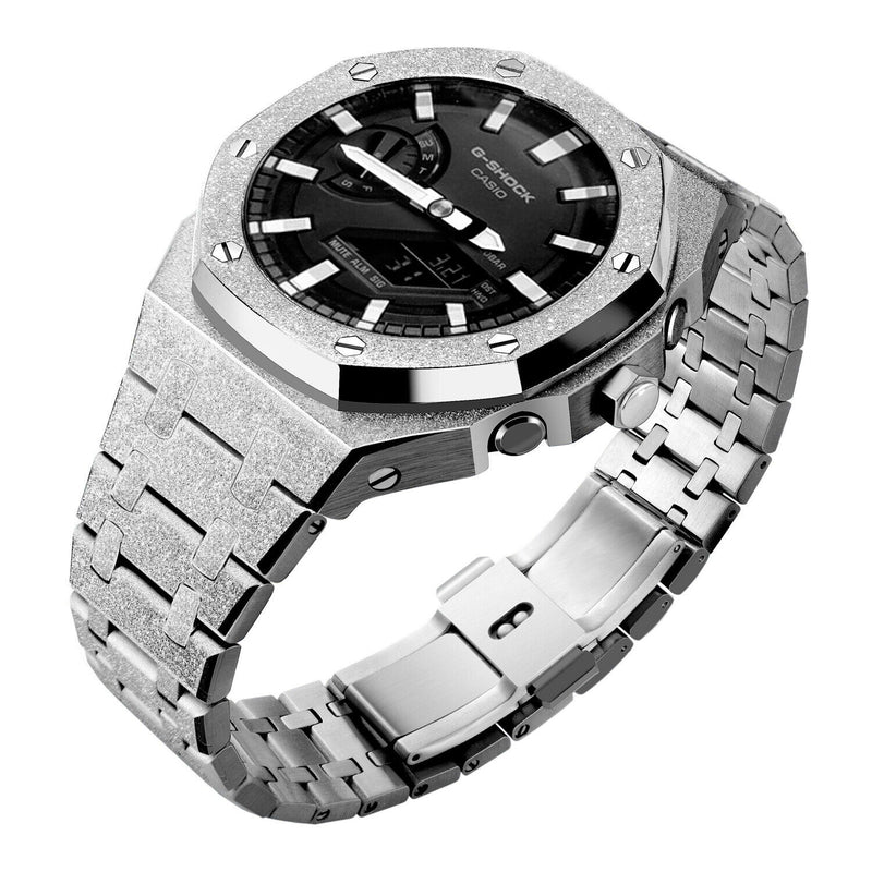 5th Frosted Stainless Steel Mod Kit Metal Watch Case For Casioak Gshock GA2100
