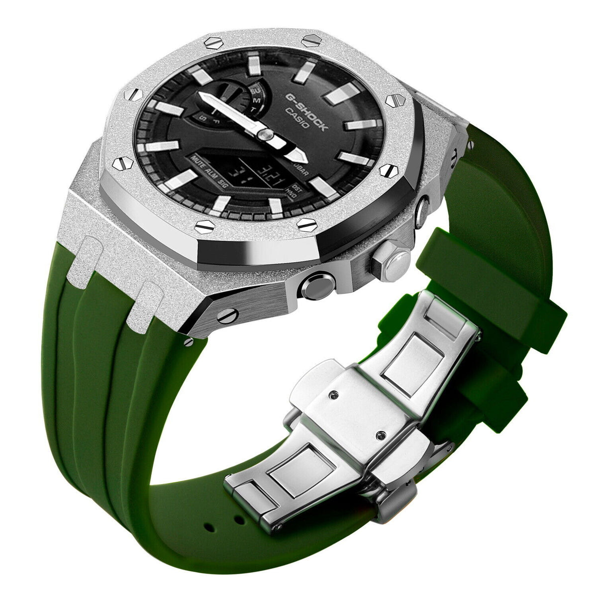5th Frosted Stainless Steel Mod Kit Metal Watch Case For Casioak Gshock GA2100