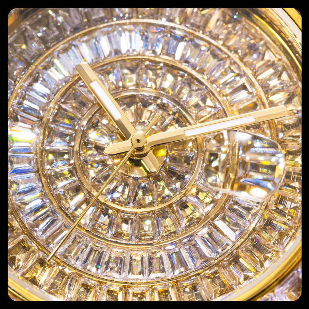 Men's Luxury Square Crystal-Encrusted Watch - Zircon, Waterproof, Quartz