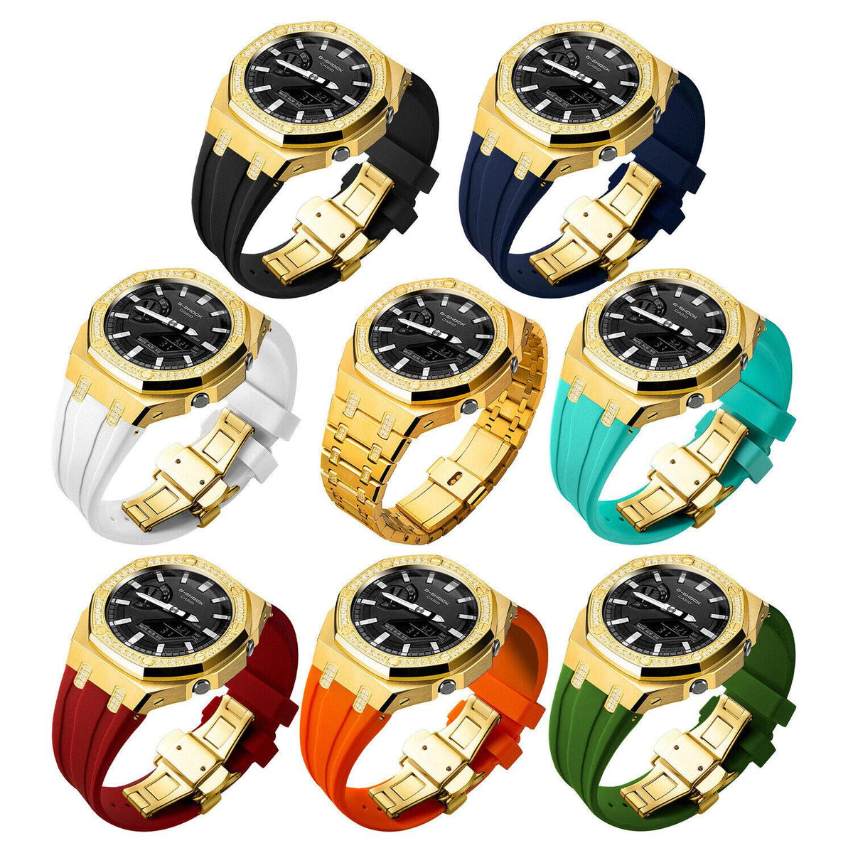 5th Luxury Stainless Steel Case Band Strap AP Mod Kit for G-Shock GA2100/2110