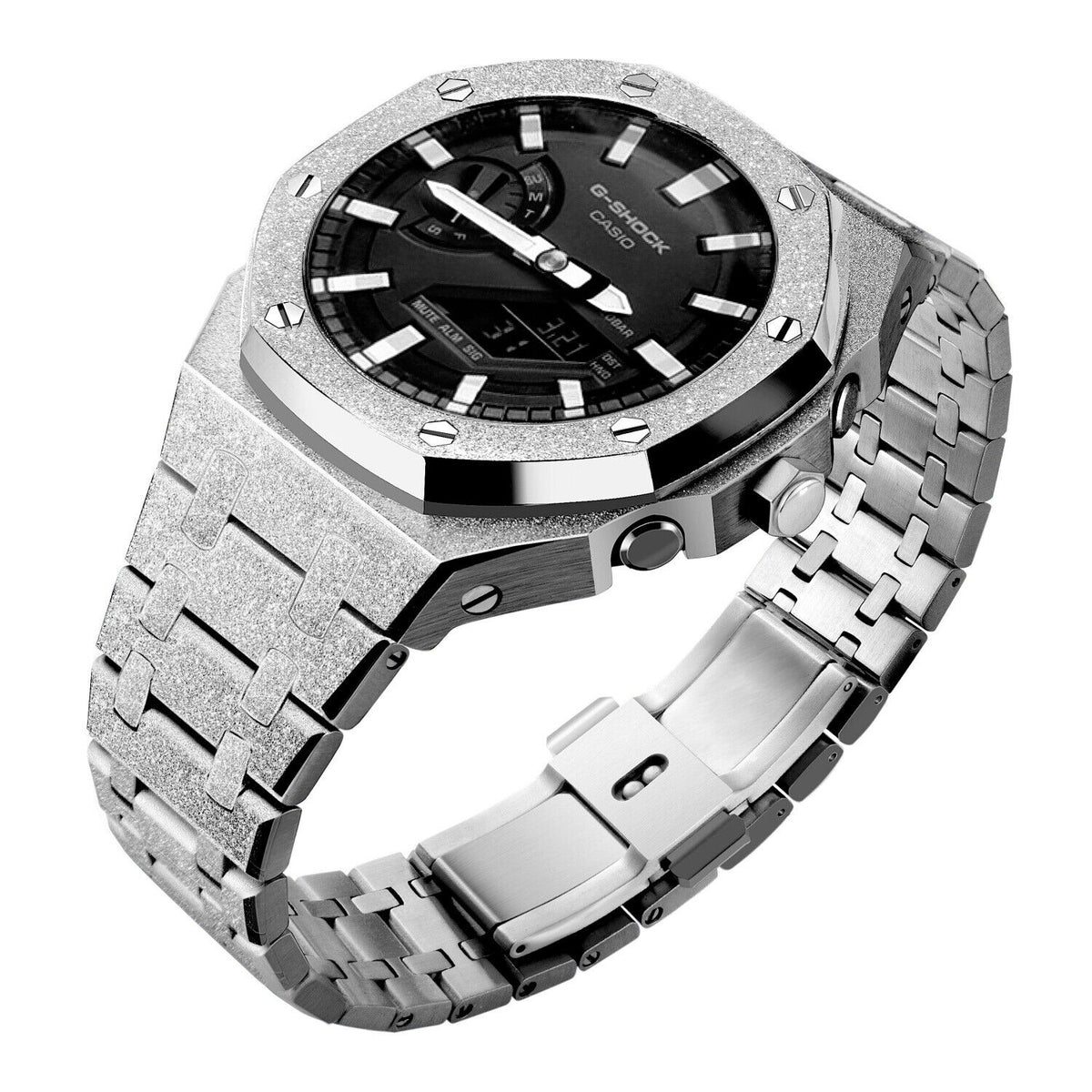 5th Frosted Stainless Steel Mod Kit Metal Watch Case For Casioak Gshock GA2100