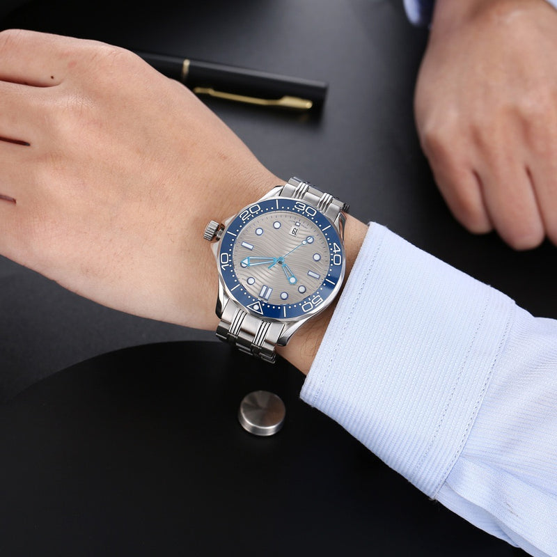 Automatic watch for men SG6001 blue and sliver